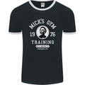 Micks Gym Training Boxing Boxer Box Mens Ringer T-Shirt FotL Black/White