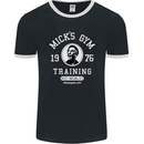 Micks Gym Training Boxing Boxer Box Mens Ringer T-Shirt FotL Black/White