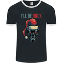 Christmas I'll Be Back SCI-FI Funny Xmas Mens Ringer T-Shirt FotL Black/White