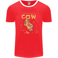 Anatomy of a Cow Funny Mens Ringer T-Shirt FotL Red/White