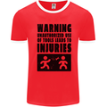 Warning Tools DIY Tradesman Carpenter Mens White Ringer T-Shirt Red/White