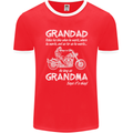 Grandad Grandma Biker Motorcycle Motorbike Mens Ringer T-Shirt FotL Red/White