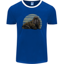 A Walrus Painting Mens Ringer T-Shirt FotL Royal Blue/White