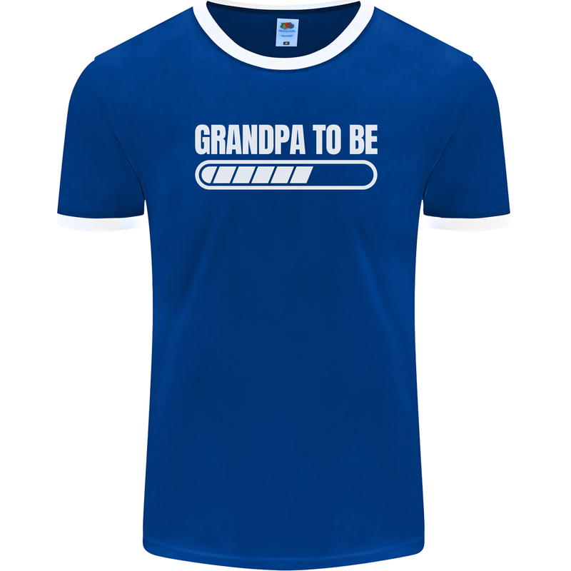 Grandpa to Be Newborn Baby Grandparent Mens Ringer T-Shirt FotL Royal Blue/White