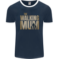 The Walking Mum Funny Mothers Day Mummy Mens Ringer T-Shirt FotL Navy Blue/White