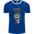 Pineapple Skull Surf Surfing Surfer Holiday Mens Ringer T-Shirt FotL Royal Blue/White