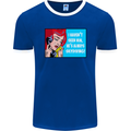 I Haven't Seen Him Skydiving Skydiver Funny Mens Ringer T-Shirt FotL Royal Blue/White