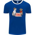 Pitbull Lovers Funny Dog Valentine's Day Mens Ringer T-Shirt FotL Royal Blue/White