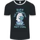 Environment Burn the Patriachy Not Coal Mens Ringer T-Shirt FotL Black/White