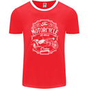 Motorcycle and Sidecar Biker Motorbike Mens Ringer T-Shirt FotL Red/White