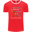 Autism World From Different Angles Autistic Mens Ringer T-Shirt FotL Red/White