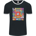 A Vibrant Sagittarius Star Sign Zodiac Mens Ringer T-Shirt FotL Black/White