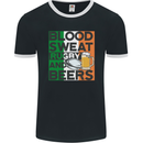 Blood Sweat Rugby and Beers Ireland Funny Mens Ringer T-Shirt FotL Black/White