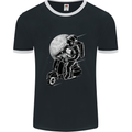 Astro Scooter Spaceman Biker Motorcyle MOD Mens Ringer T-Shirt FotL Black/White