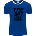 Easy Rider Motorcycle Motorbike Biker Mens Ringer T-Shirt FotL Royal Blue/White