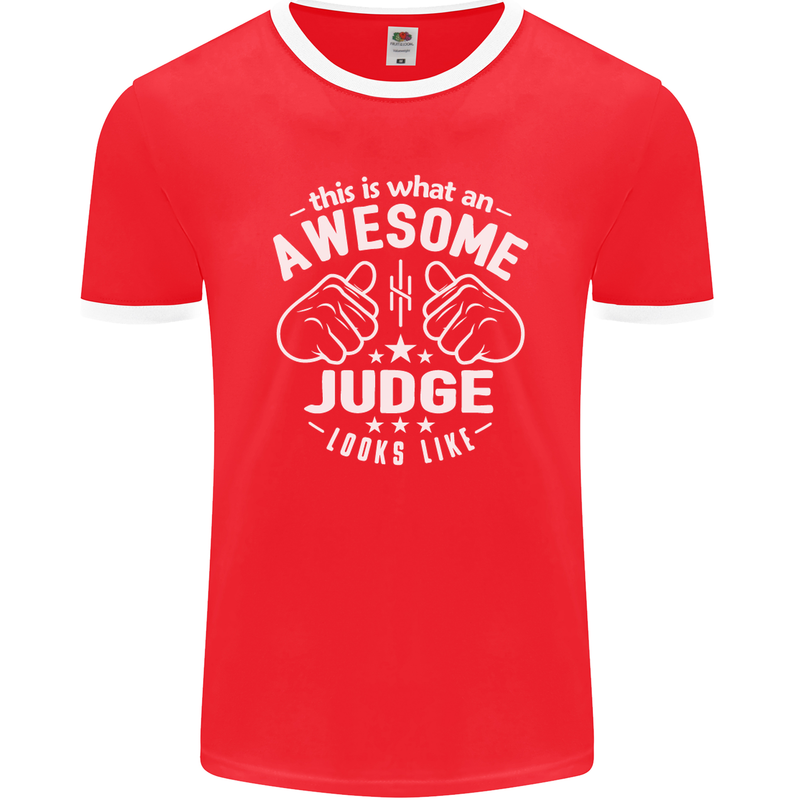 This Is What an Awesome Judge Looks Like Mens Ringer T-Shirt FotL Red/White