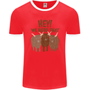 We Herd That Funny Cow Mens Ringer T-Shirt FotL Red/White
