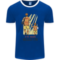 Father's Day Football Dad & Son Daddy Mens Ringer T-Shirt FotL Royal Blue/White