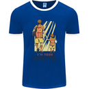 Father's Day Football Dad & Son Daddy Mens Ringer T-Shirt FotL Royal Blue/White