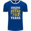 70th Birthday 70 Year Old Funny Alcohol Mens Ringer T-Shirt FotL Royal Blue/White