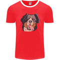 Bernese Mountain Dog Mens Ringer T-Shirt FotL Red/White