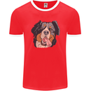 Bernese Mountain Dog Mens Ringer T-Shirt FotL Red/White