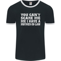 You Can't Scare Me Mother in Law Mens Ringer T-Shirt FotL Black/White