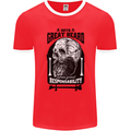 Great Beard Comes Great Responsibility Skull Mens Ringer T-Shirt FotL Red/White