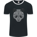 Paisly Panda Bear Mens Ringer T-Shirt FotL Black/White