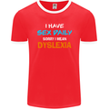 I Have Sex Daily Dyslexia Funny Slogan Mens Ringer T-Shirt FotL Red/White