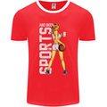 Basketball Sports & Beer Funny Mens Ringer T-Shirt FotL Red/White