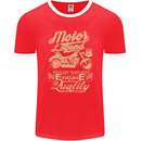 Motor Legend Biker Motorbike Motorcycle Mens Ringer T-Shirt FotL Red/White