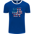 USA I've Got Your Six American Flag Army Mens Ringer T-Shirt FotL Royal Blue/White