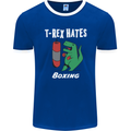 T-Rex Hates Boxing Funny Boxer Sport MMA Mens Ringer T-Shirt FotL Royal Blue/White