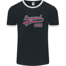 Legend Since 41st Birthday 1982 Mens Ringer T-Shirt FotL Black/White