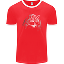 A Raccoon with an Eyepatch Mens Ringer T-Shirt FotL Red/White