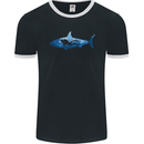 Great White Shark Scuba Diver Diving Mens Ringer T-Shirt FotL Black/White