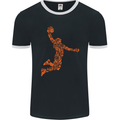 Basketball Word Art Mens Ringer T-Shirt FotL Black/White
