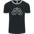 Bicycle Lungs Cyclist Funny Cycling Bike Mens Ringer T-Shirt FotL Black/White