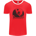 Downhill Mountain Biking Cycling MTB Bike Mens Ringer T-Shirt Red/White