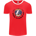 Vitamin Ski Funny Skiing Sloth Mens Ringer T-Shirt Red/White