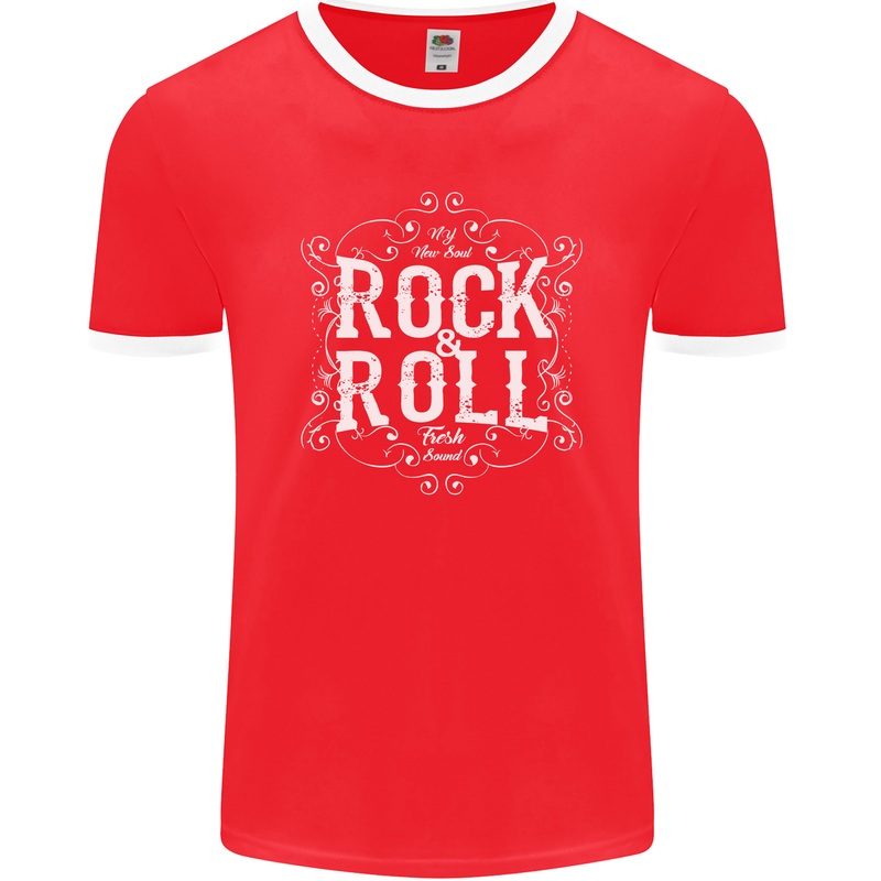 Rock n Roll Fresh Sound Mens Ringer T-Shirt FotL Red/White