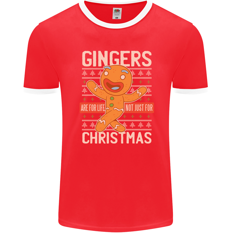 Gingers Are for Life Not Just for Christmas Mens Ringer T-Shirt FotL Red/White