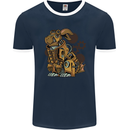 Steampunk Rabbit Mens Ringer T-Shirt FotL Navy Blue/White