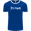 Fiction Funny Atheist Atheism Irreligious Mens Ringer T-Shirt FotL Royal Blue/White