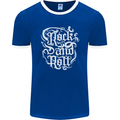 Rock and Roll Guitar Music Mens Ringer T-Shirt FotL Royal Blue/White