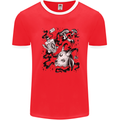 Dark Magic Black Voodoo Magic Mushrooms Mens Ringer T-Shirt Red/White
