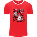Dark Magic Black Voodoo Magic Mushrooms Mens Ringer T-Shirt Red/White