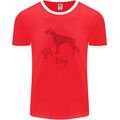 Chinese Zodiac Shengxiao Year of the Dog Mens Ringer T-Shirt FotL Red/White