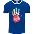 LGBT Same Love Same Rights Gay Pride Day Mens Ringer T-Shirt FotL Royal Blue/White